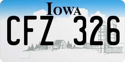 IA license plate CFZ326