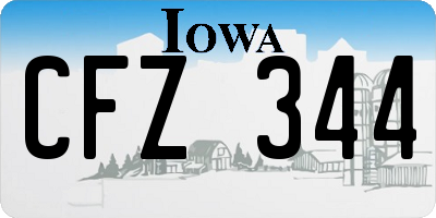 IA license plate CFZ344