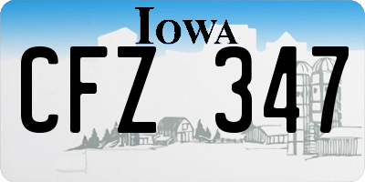 IA license plate CFZ347