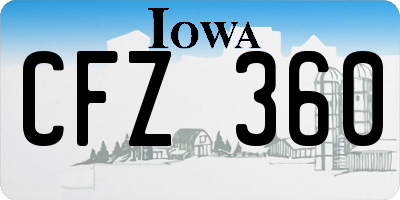 IA license plate CFZ360