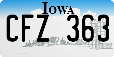 IA license plate CFZ363