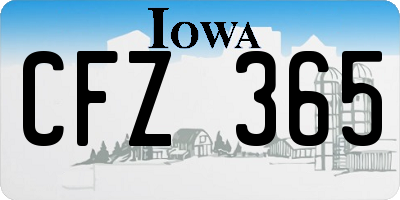 IA license plate CFZ365