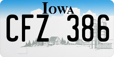 IA license plate CFZ386