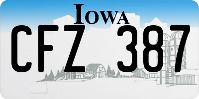 IA license plate CFZ387
