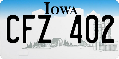 IA license plate CFZ402