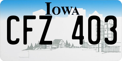 IA license plate CFZ403