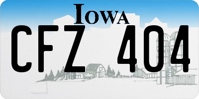 IA license plate CFZ404