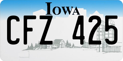 IA license plate CFZ425