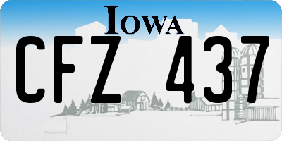 IA license plate CFZ437