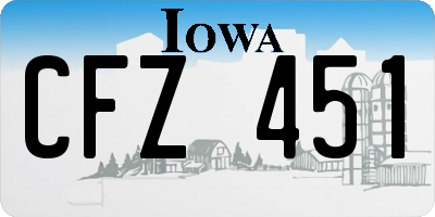 IA license plate CFZ451