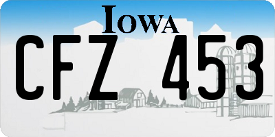 IA license plate CFZ453