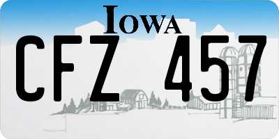 IA license plate CFZ457