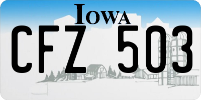 IA license plate CFZ503