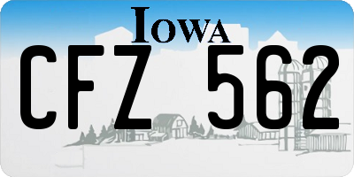IA license plate CFZ562