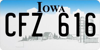 IA license plate CFZ616