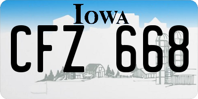 IA license plate CFZ668