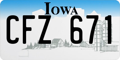 IA license plate CFZ671