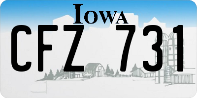 IA license plate CFZ731
