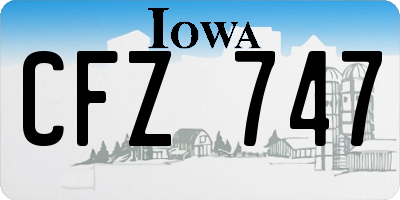IA license plate CFZ747