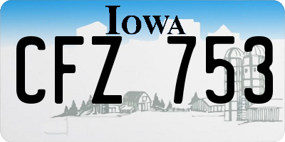 IA license plate CFZ753