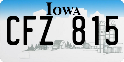 IA license plate CFZ815