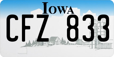 IA license plate CFZ833