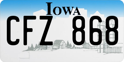 IA license plate CFZ868