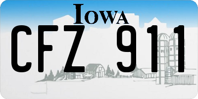 IA license plate CFZ911