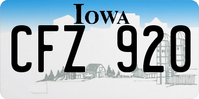 IA license plate CFZ920