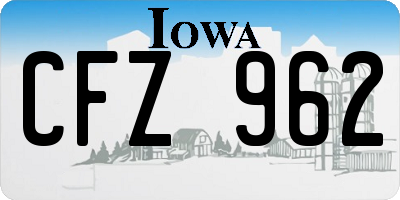 IA license plate CFZ962