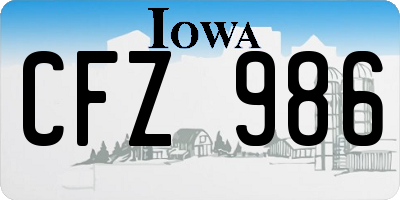 IA license plate CFZ986