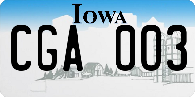 IA license plate CGA003