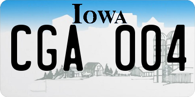 IA license plate CGA004
