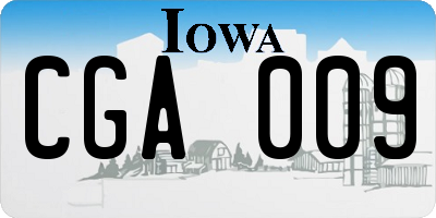 IA license plate CGA009