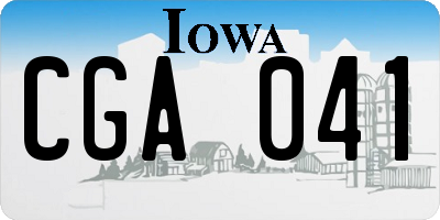 IA license plate CGA041