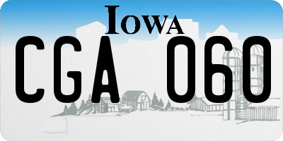 IA license plate CGA060