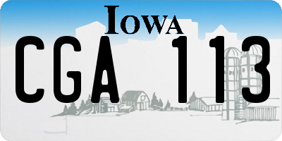 IA license plate CGA113