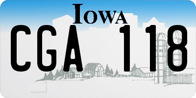 IA license plate CGA118