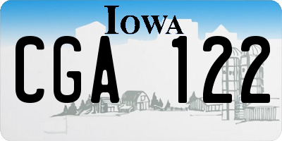 IA license plate CGA122