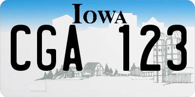 IA license plate CGA123