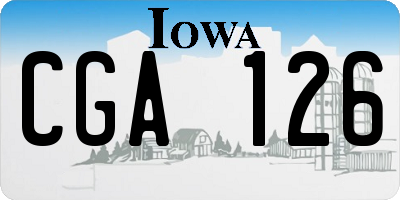 IA license plate CGA126