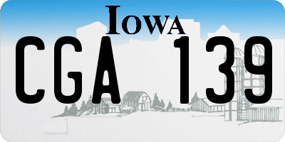 IA license plate CGA139