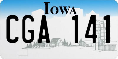 IA license plate CGA141