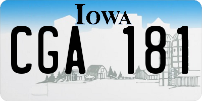 IA license plate CGA181