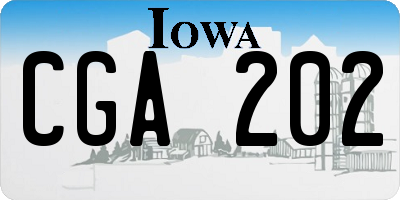 IA license plate CGA202