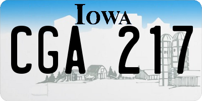 IA license plate CGA217