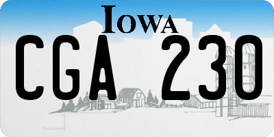 IA license plate CGA230