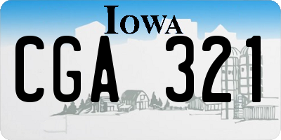 IA license plate CGA321