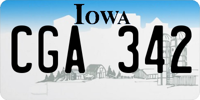 IA license plate CGA342