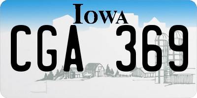 IA license plate CGA369